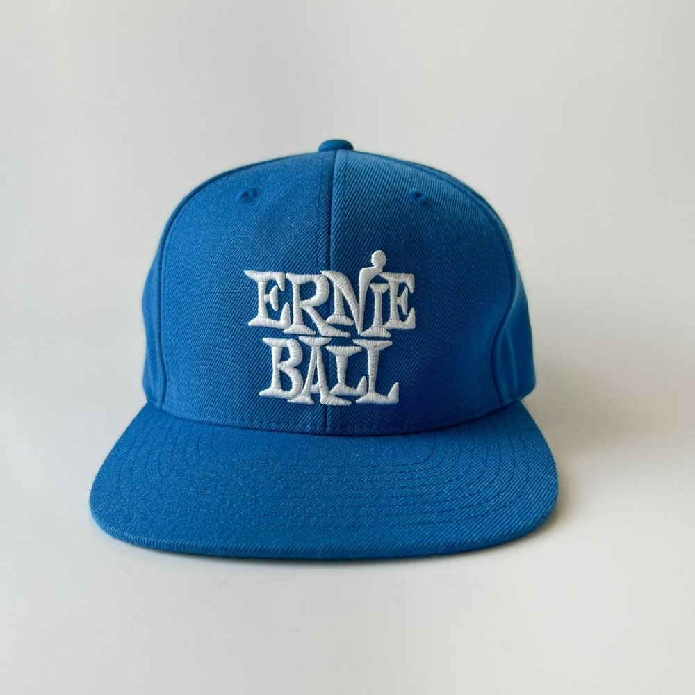 Ernie Ball Blue White Logo Flat Bill Snapback Hat